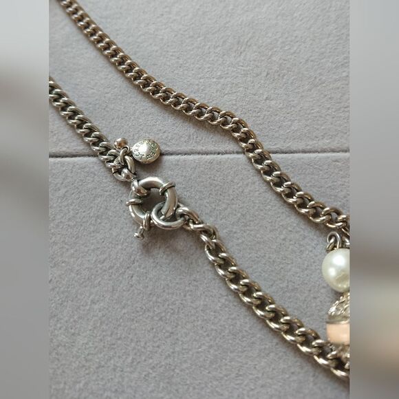 J. Crew faux pearl peach pave gold tone necklace - Picture 5 of 9